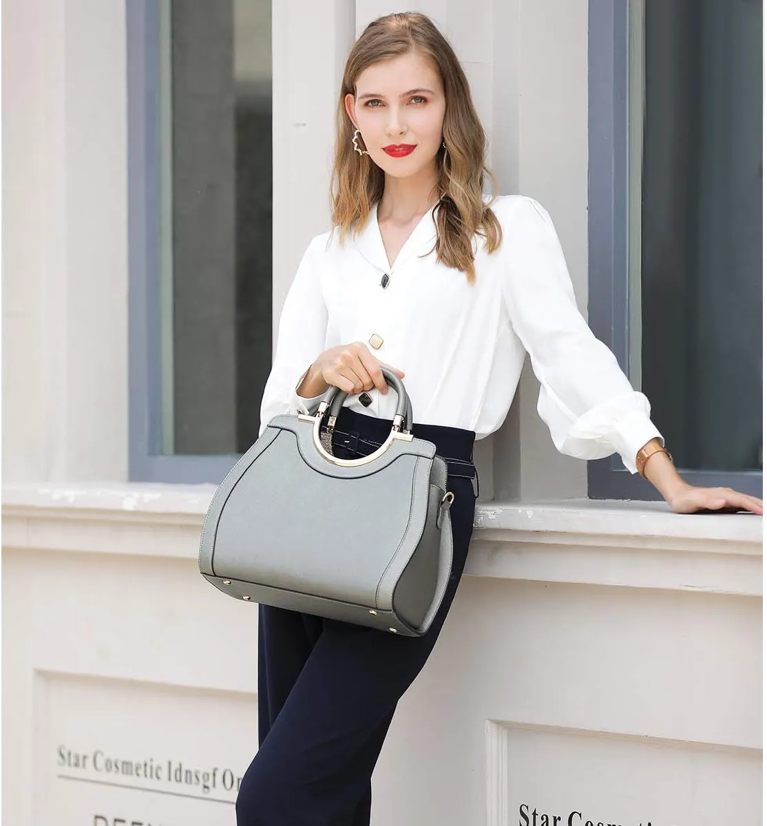 LJOSEIND Womens Handbags Designer Purses Satchel Totes Structured Shoulder Bags