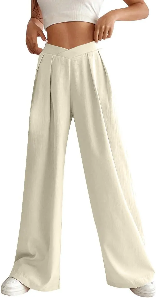 Loose Fit for Women Fall Summer Sport Athletic High Cut Flare Wide Leg Trousers Pants Women 2025
