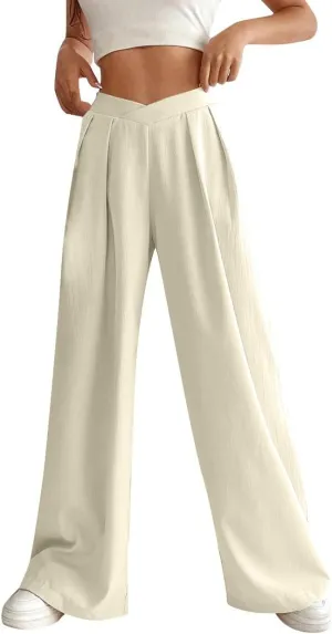 Loose Fit for Women Fall Summer Sport Athletic High Cut Flare Wide Leg Trousers Pants Women 2025