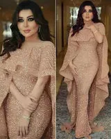 Luxury Mermaid Arabic Long Mother of Bride Dress Jewel Neck Sequins Floor Length Middle East Prom Formal Party Prom Gowns BC0199