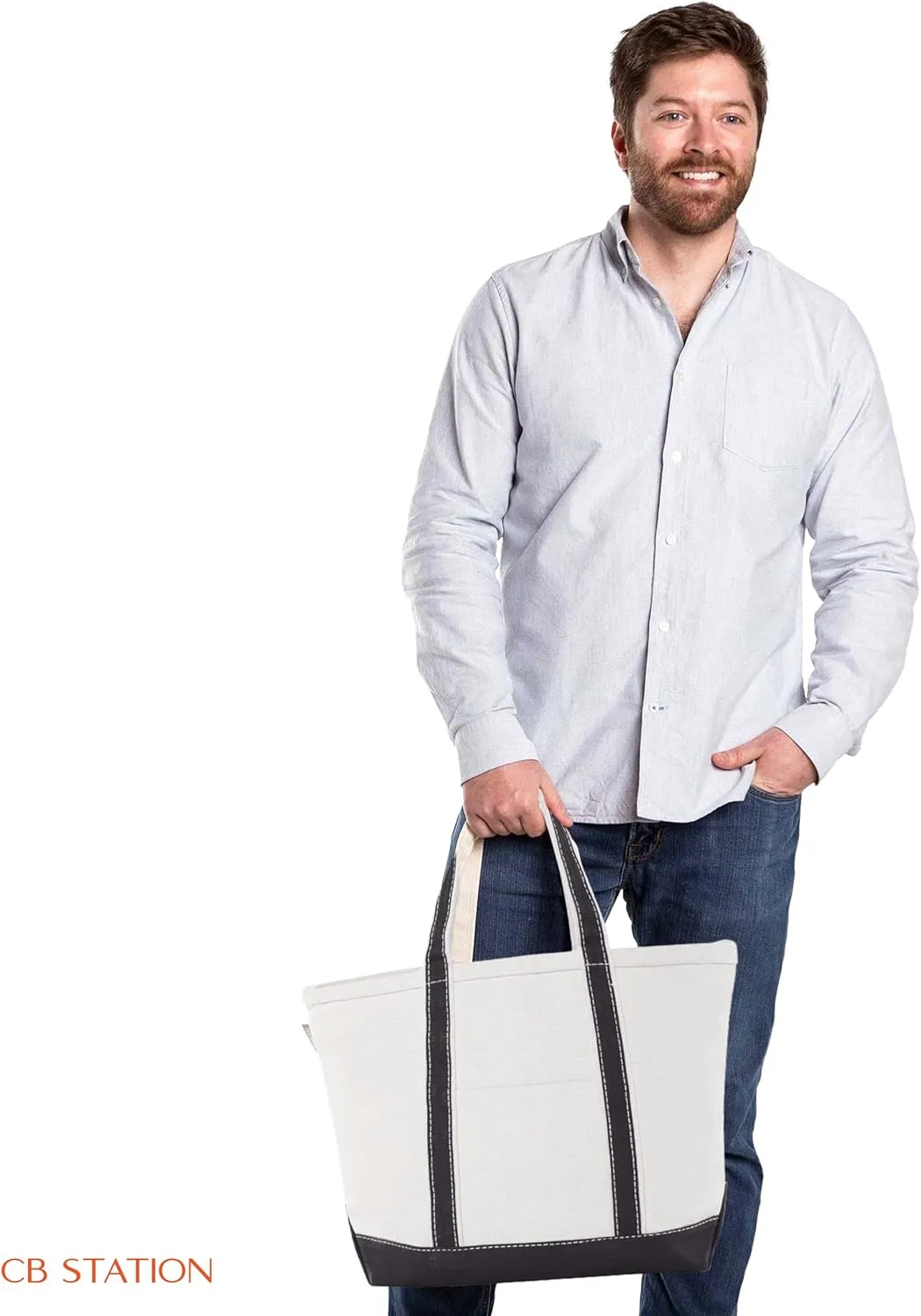 Medium Classic Canvas Tote Bag for Women, Top Zipper Closure, Outer Pocket, Daily Essentials, Groceries, Traveling