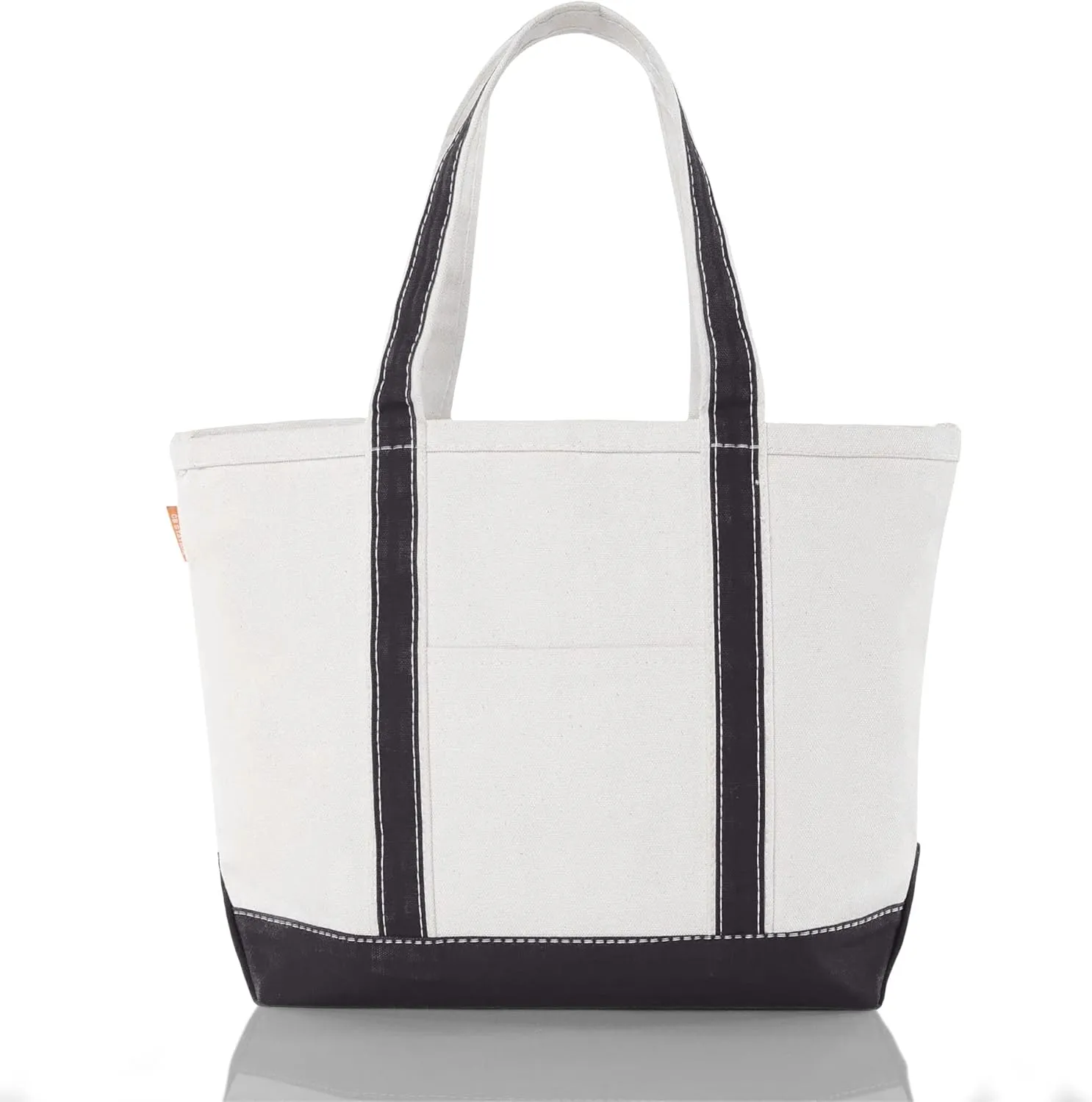 Medium Classic Canvas Tote Bag for Women, Top Zipper Closure, Outer Pocket, Daily Essentials, Groceries, Traveling