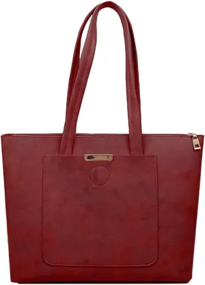 Medium Tote Bag for Women Synthetic Soft PU Leather Shoulder Totes Fashion Vintage Simple Work Commute Handbags