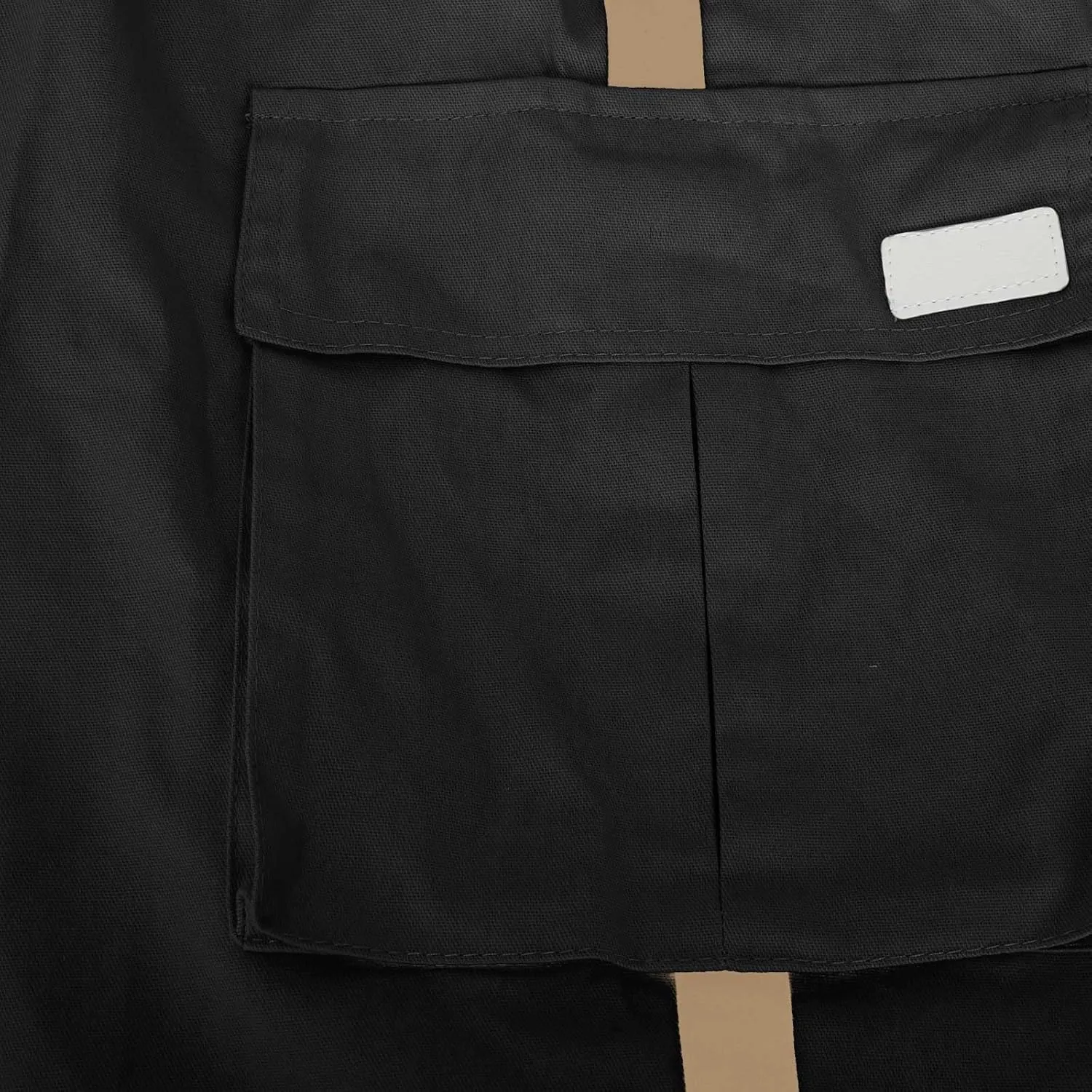 Men's Cargo Trousers Patchwork Drawstring Pants Elastic Waist Sweatpants Casual Tracksuit Bottoms with Multi Pockets