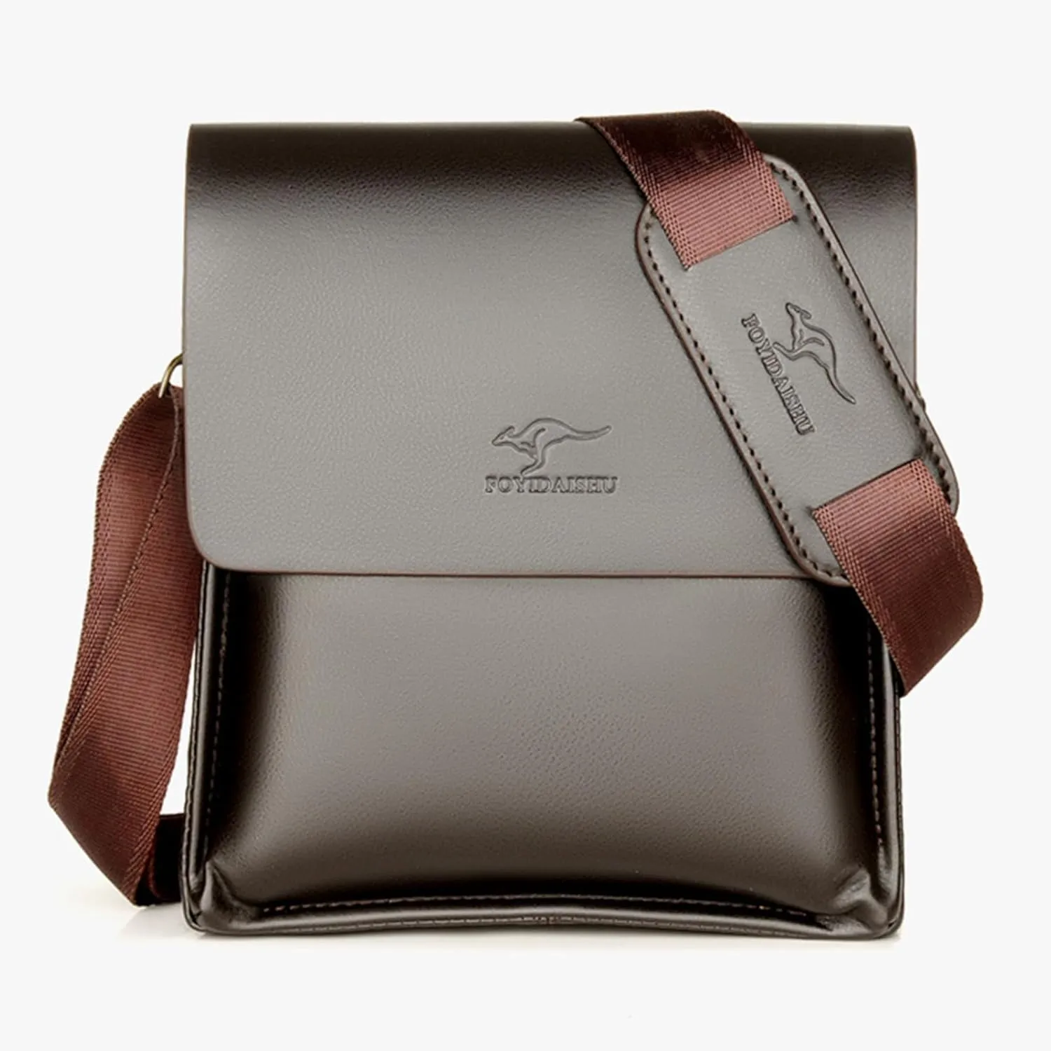 Mens Crossbody Bag, Leather Messenger Shoulder Bag for Women Men Purse Travel Work Business