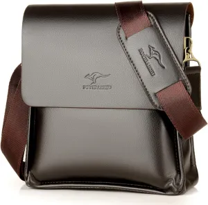Mens Crossbody Bag, Leather Messenger Shoulder Bag for Women Men Purse Travel Work Business