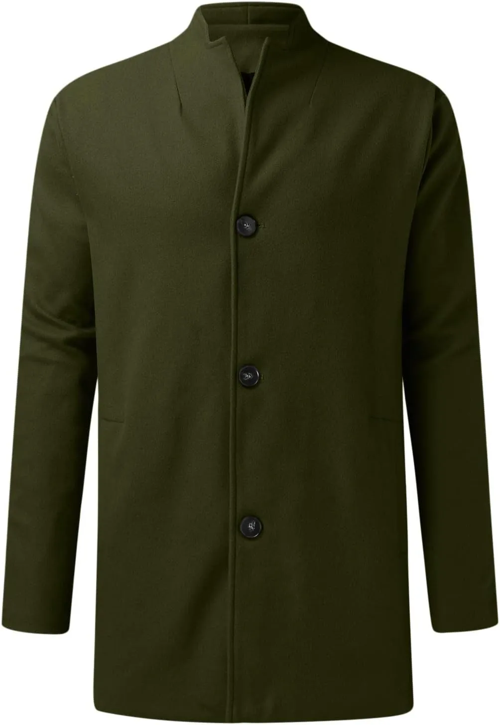 Men'S Fall Winter Jacket Lightweight Casual Coat Button Down Business Jackets Windbreaker