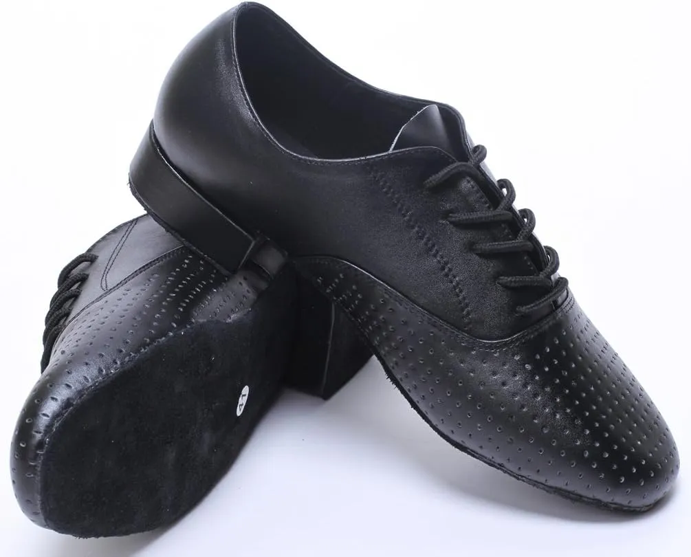 Mens Jazz Latin Dance Shoes Salsa Tango Cha-Cha Ballrom Round Toe Practice Fashion Dancing Shoes Lace Up 1IN