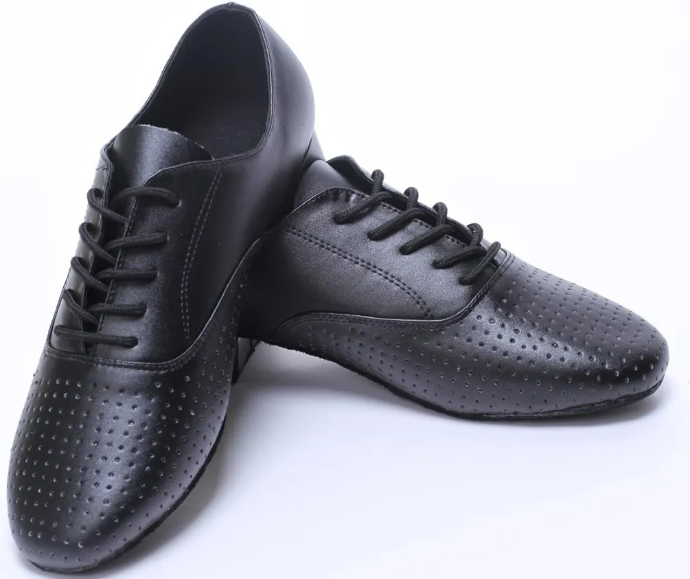 Mens Jazz Latin Dance Shoes Salsa Tango Cha-Cha Ballrom Round Toe Practice Fashion Dancing Shoes Lace Up 1IN