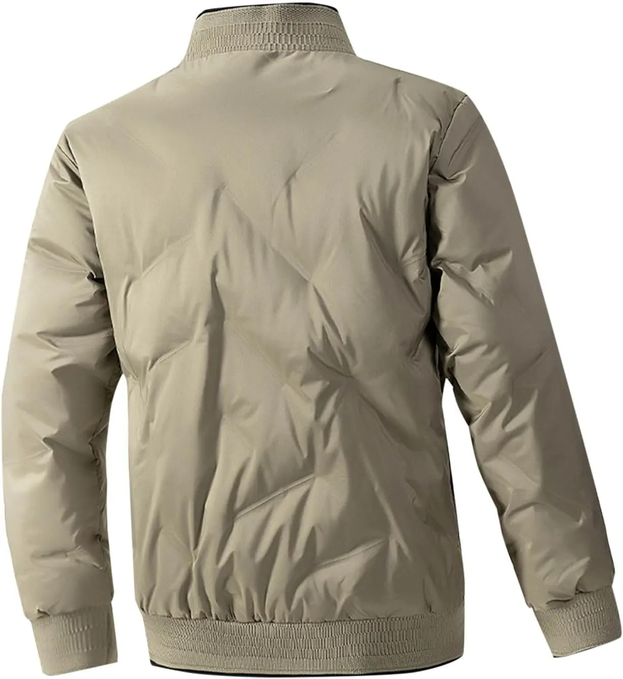 Men's Lightweight Soft Shell Jacket Winter Warm Casual Varsity Bomber Jacket Coat Trendy Long Sleeve Down Jackets