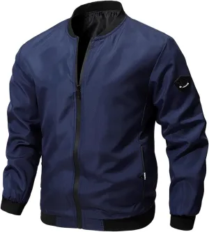 Men's Slim Fit Lightweight Softshell Flight Bomber Jacket Coat Zip Up Windbreaker Casual Spring Fall Jackets Pockets