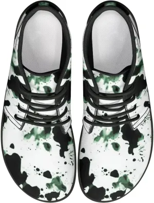 Men's Wide Barefoot Sneakers Comfortable Casual Shoes Minimalist Lightweight PU Waterproof Shoes for Party US 5-14 Black Sole