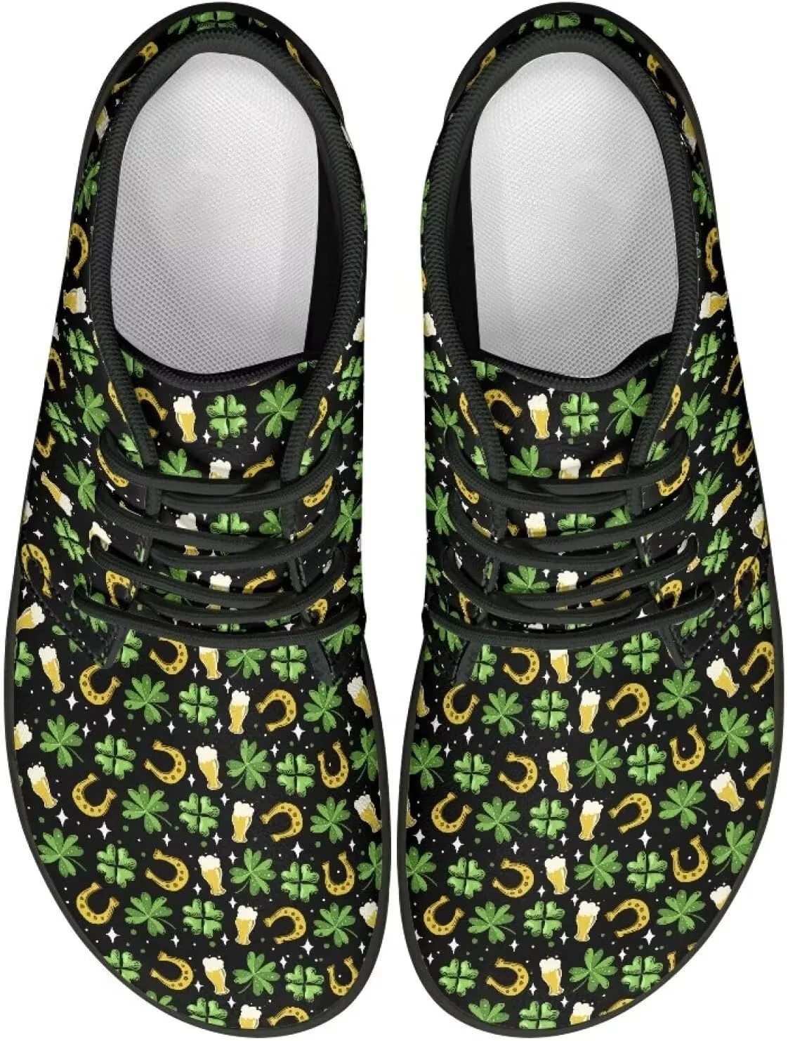 Men's Wide Barefoot Sneakers Comfortable Casual Shoes Minimalist Lightweight PU Waterproof Shoes for Party US 5-14 Black Sole
