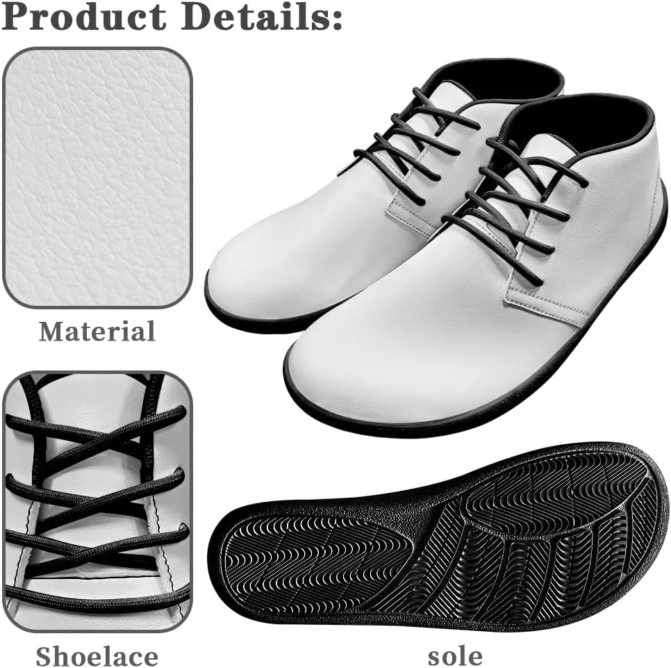 Men's Wide Barefoot Sneakers Comfortable Casual Shoes Minimalist Lightweight PU Waterproof Shoes for Party US 5-14 Black Sole