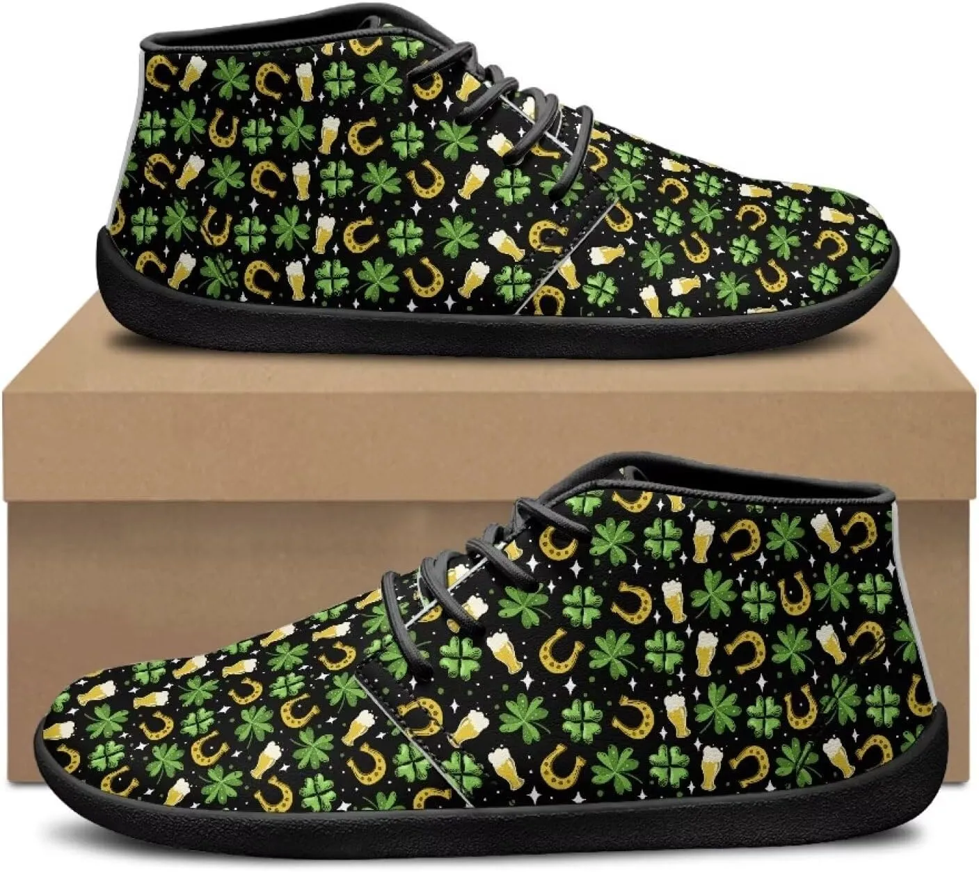 Men's Wide Barefoot Sneakers Comfortable Casual Shoes Minimalist Lightweight PU Waterproof Shoes for Party US 5-14 Black Sole