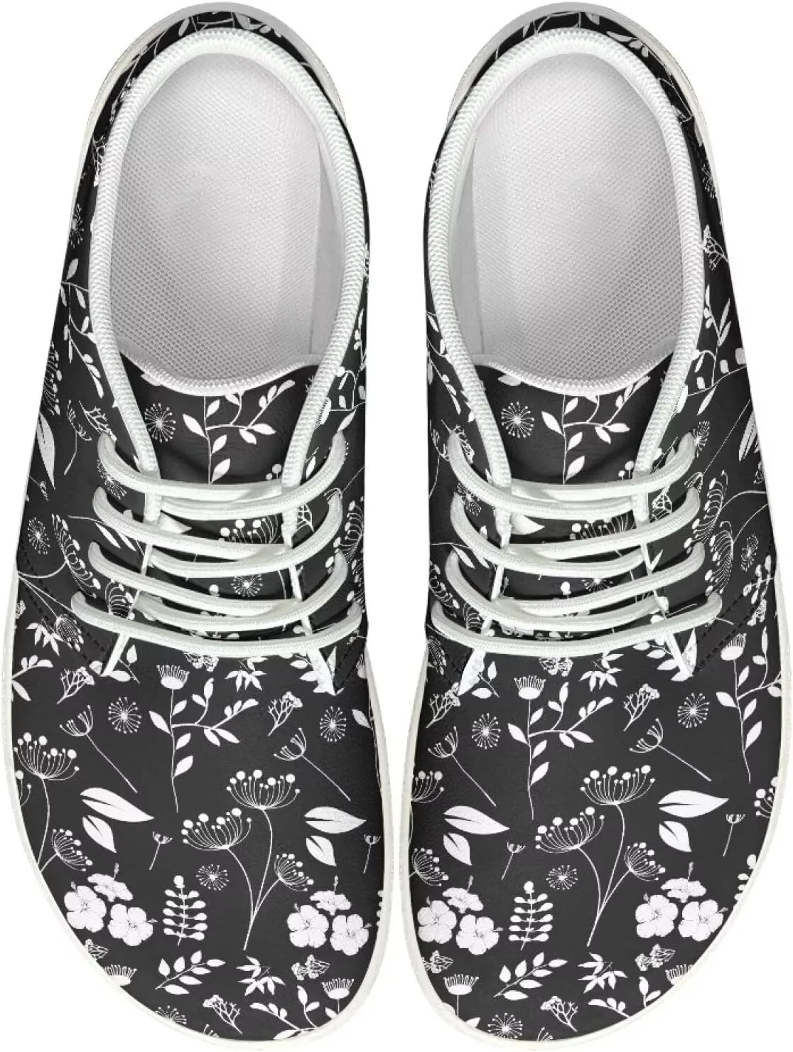 Men's Wide Barefoot Sneakers Zero Drop Minimalist Sneakers Lightweight Anti-Skid Walking Shoes for Athletic Size 5-14 White Sole