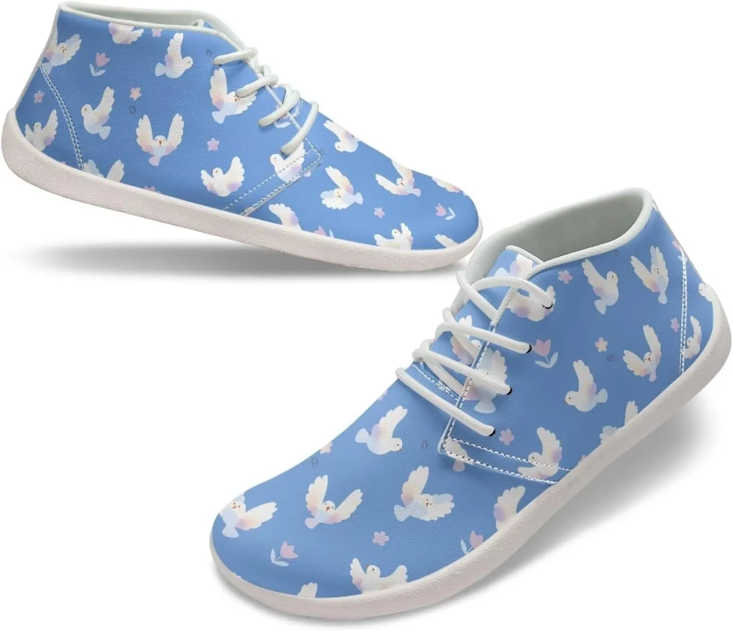 Men's Wide Barefoot Sneakers Zero Drop Minimalist Sneakers Lightweight Anti-Skid Walking Shoes for Athletic Size 5-14 White Sole