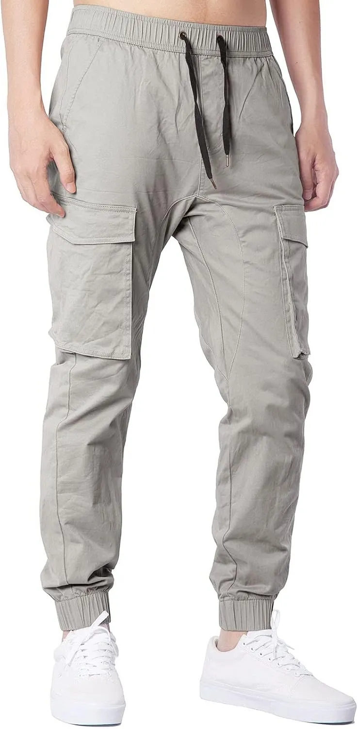 Mens Workout Cargo Sweatpants Drawstring Sports Jogger for Men Workout Sport Work Hiking Pants Men's Athletic Trouser