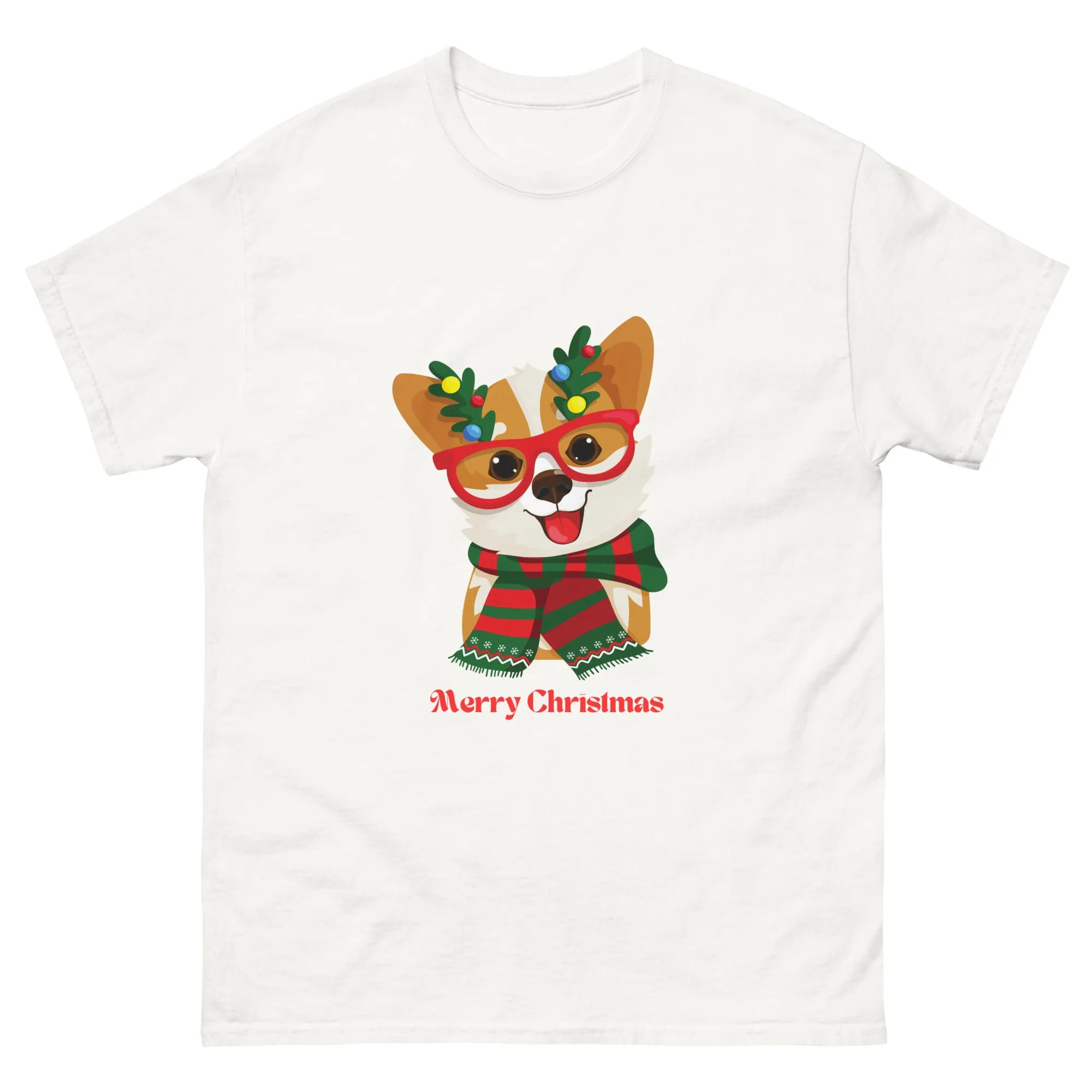 Merry Christmas Corgi - Men's classic tee (100% Cotton)~ Sharon Dawn Collection (Sale Price: $47.99 CAD)