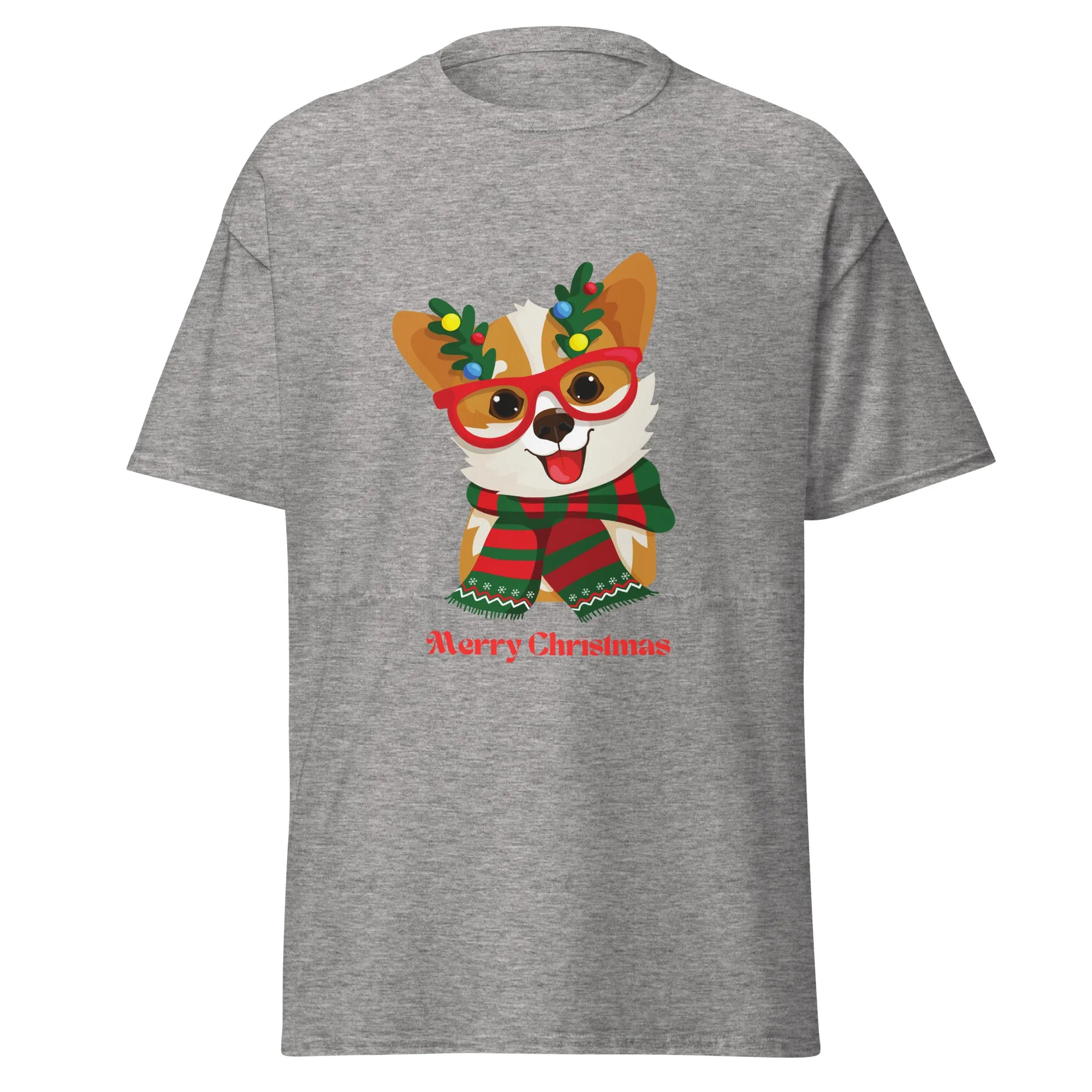 Merry Christmas Corgi - Men's classic tee (100% Cotton)~ Sharon Dawn Collection (Sale Price: $47.99 CAD)