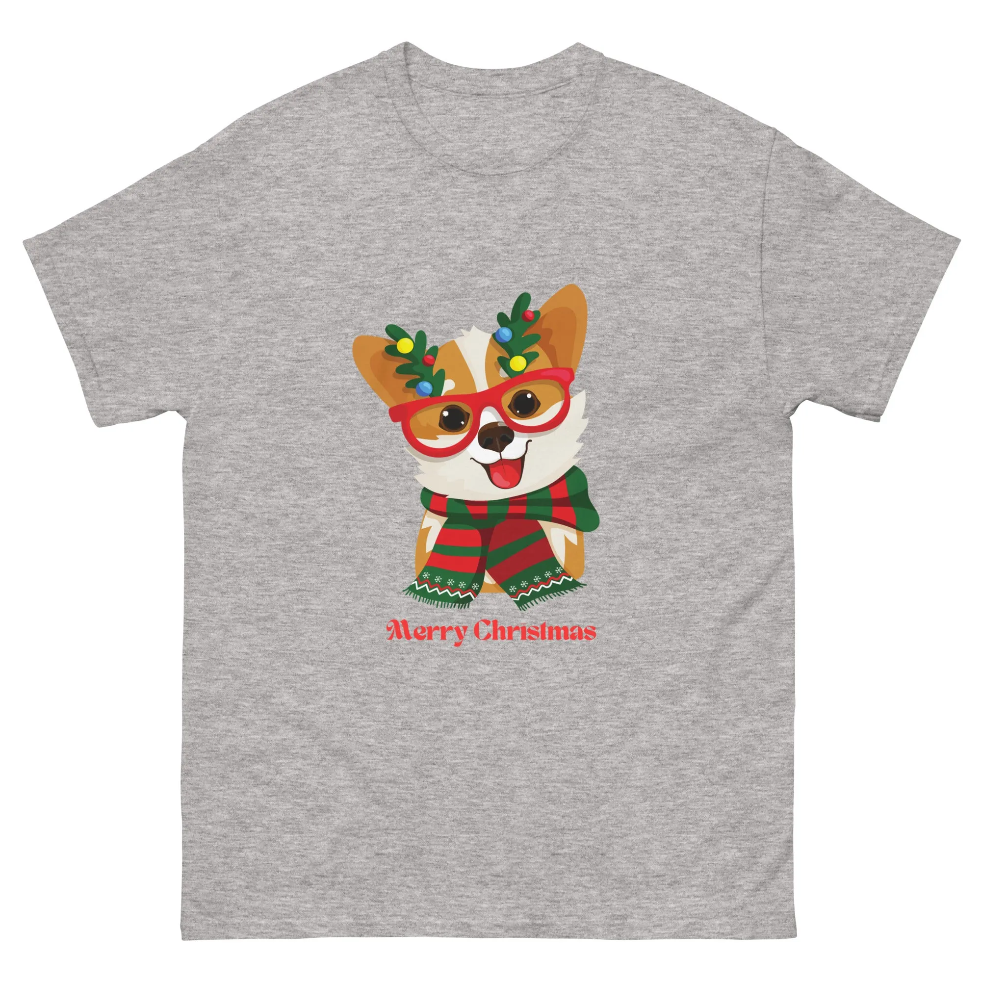 Merry Christmas Corgi - Men's classic tee (100% Cotton)~ Sharon Dawn Collection (Sale Price: $47.99 CAD)