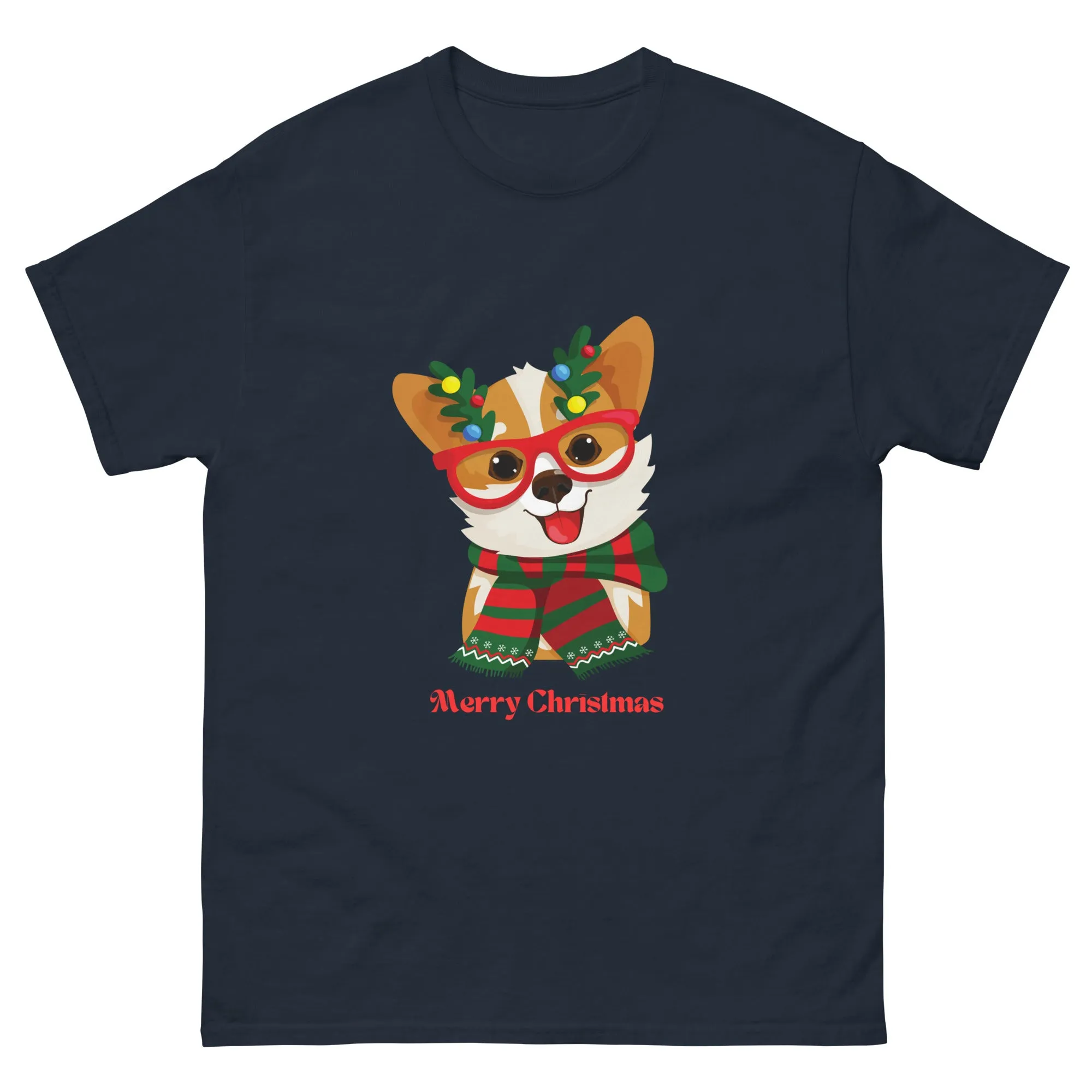 Merry Christmas Corgi - Men's classic tee (100% Cotton)~ Sharon Dawn Collection (Sale Price: $47.99 CAD)