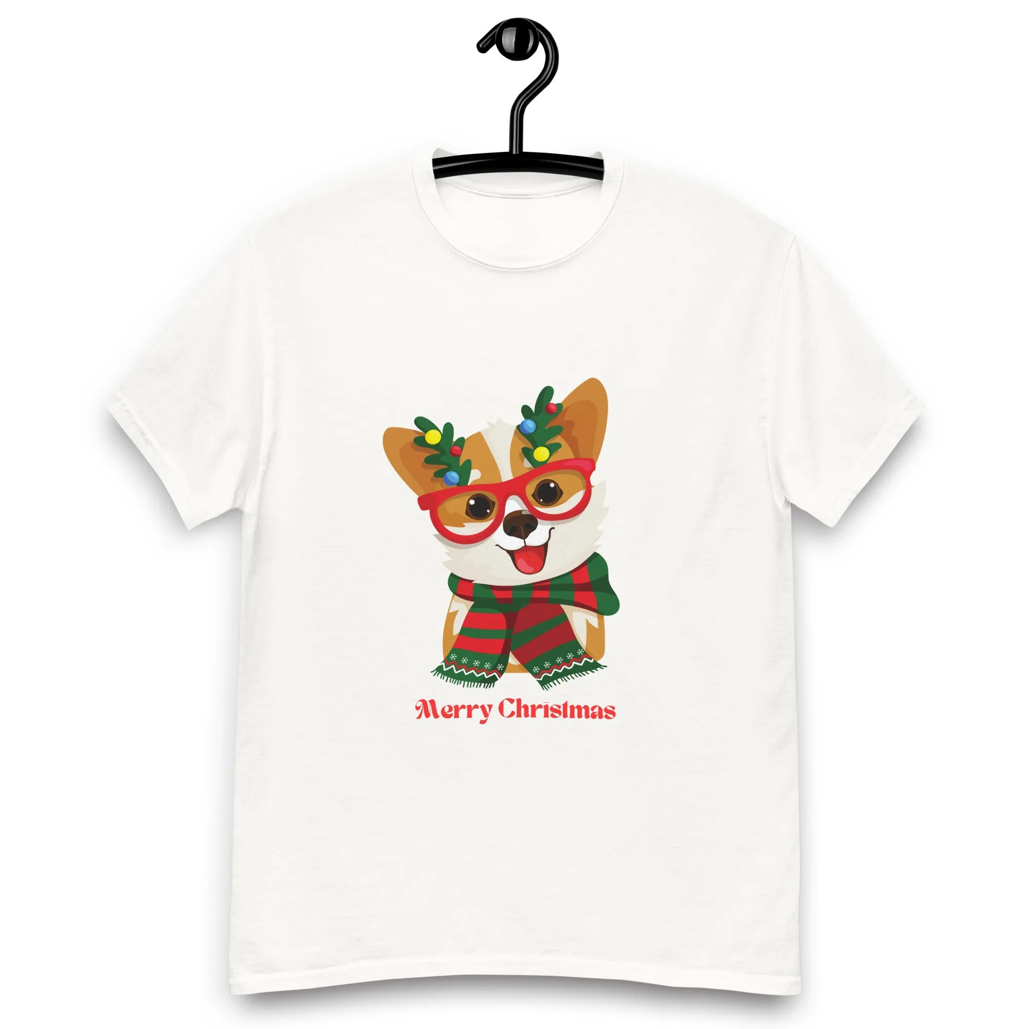 Merry Christmas Corgi - Men's classic tee (100% Cotton)~ Sharon Dawn Collection (Sale Price: $47.99 CAD)