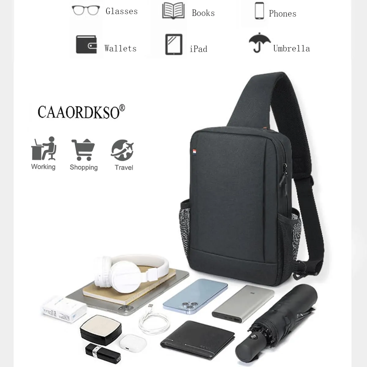 Messenger Bag Sling Bag Crossbody Shoulder Bag for Men Women Travel Daily Work Satchel Bag Waterproof Crossbody Bag