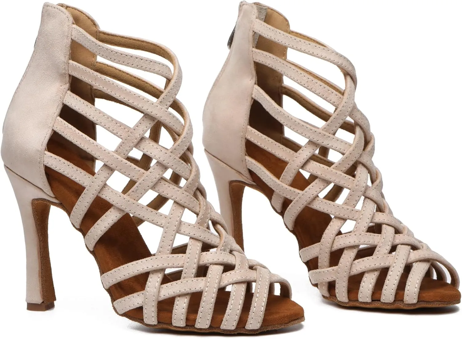 Minishion Ankle Dancing Heels Peep Toe Club Party Ankle Sandals Shoes