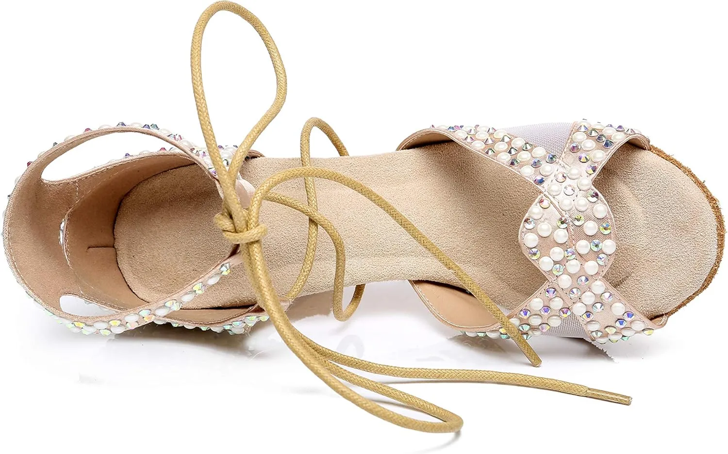 Minishion Ballroom Dancing Shoes Rhinestions Sparkle Dance Heels L452
