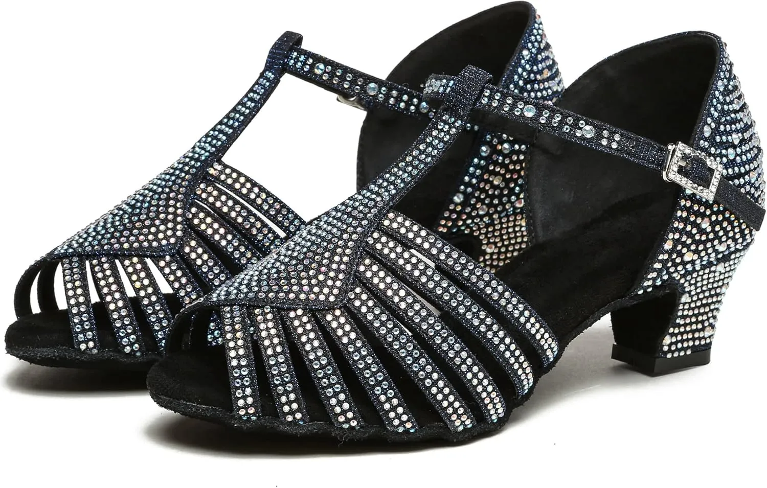 Minishion T-Strap Dance Heel Rhinestones Wedding Sandals Shoes