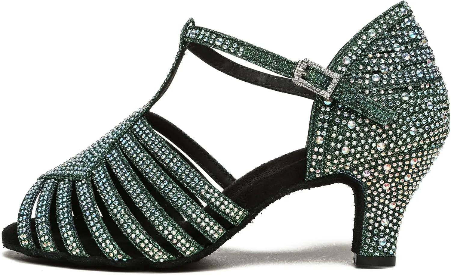 Minishion T-Strap Dance Heel Rhinestones Wedding Sandals Shoes