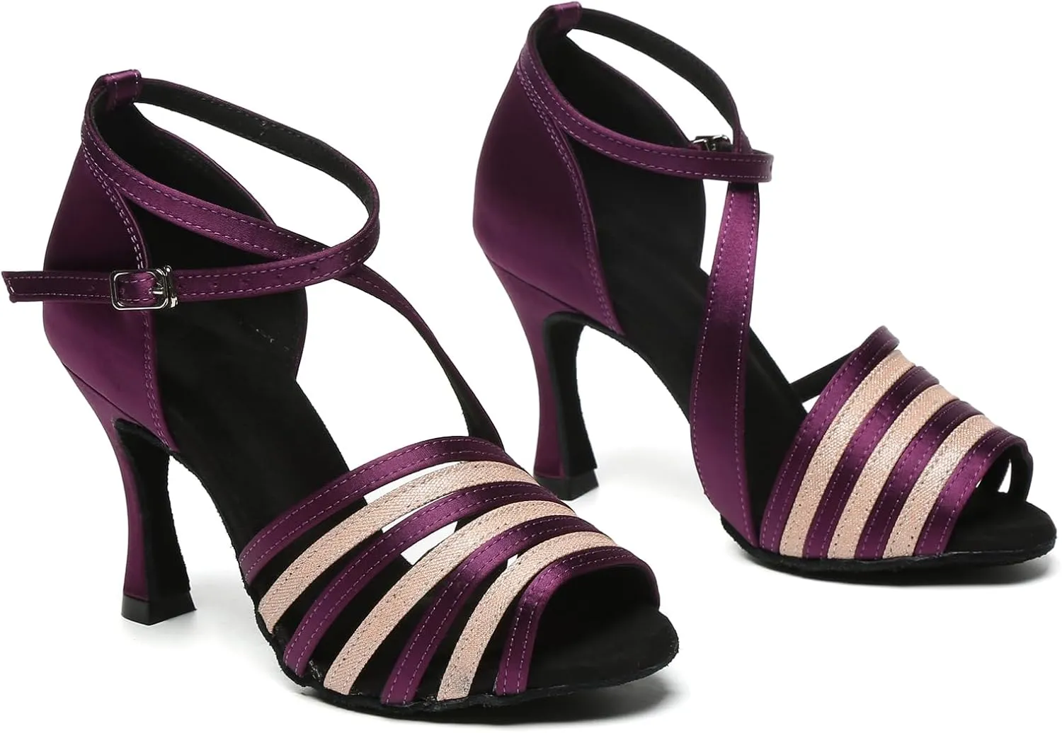 Minishion Womens Ballroom Dance Shoes Strappy Latin Salsa Wedding Evening Sandals