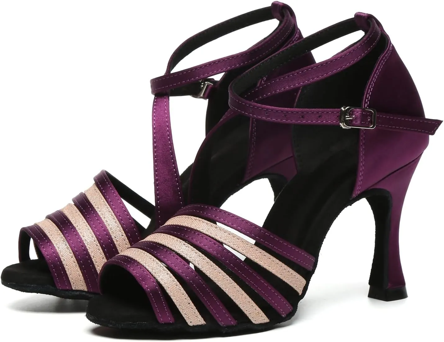 Minishion Womens Ballroom Dance Shoes Strappy Latin Salsa Wedding Evening Sandals