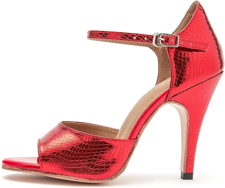 Minishion Women's High Heel Synthetic Tango Dance Sandals