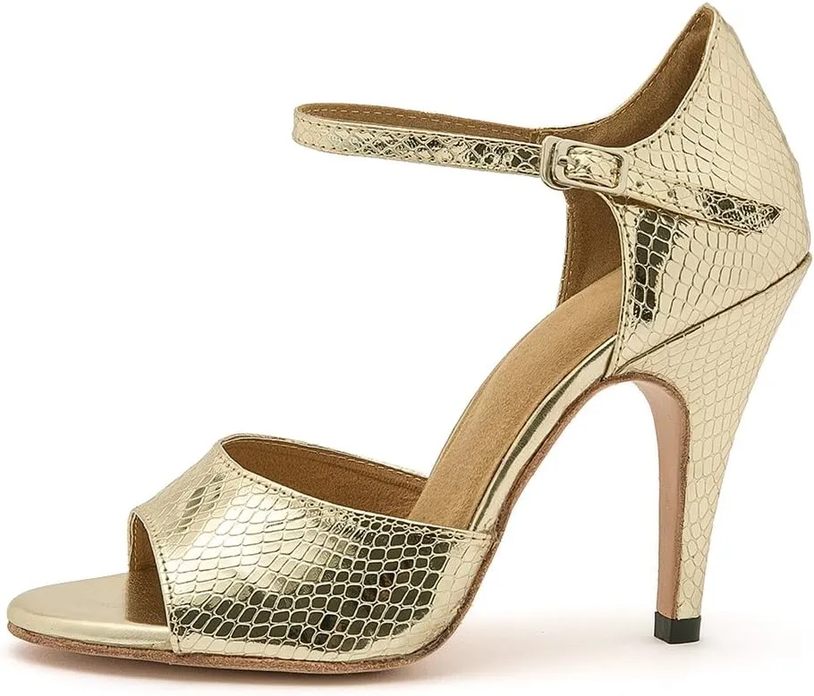 Minishion Women's High Heel Synthetic Tango Dance Sandals