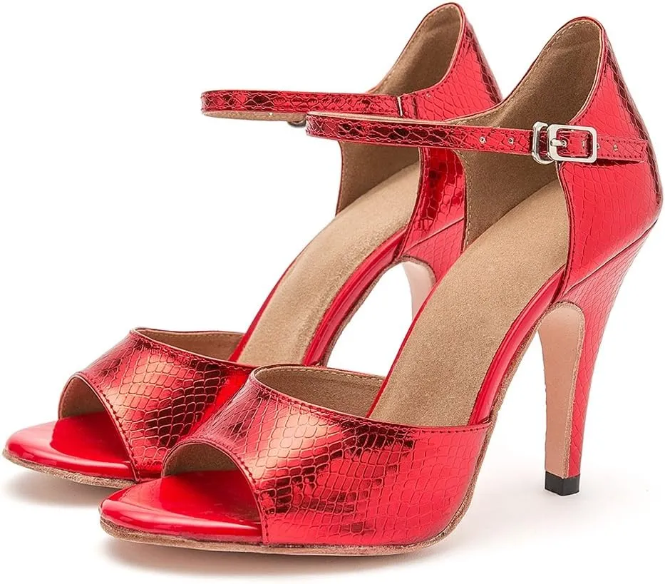 Minishion Women's High Heel Synthetic Tango Dance Sandals