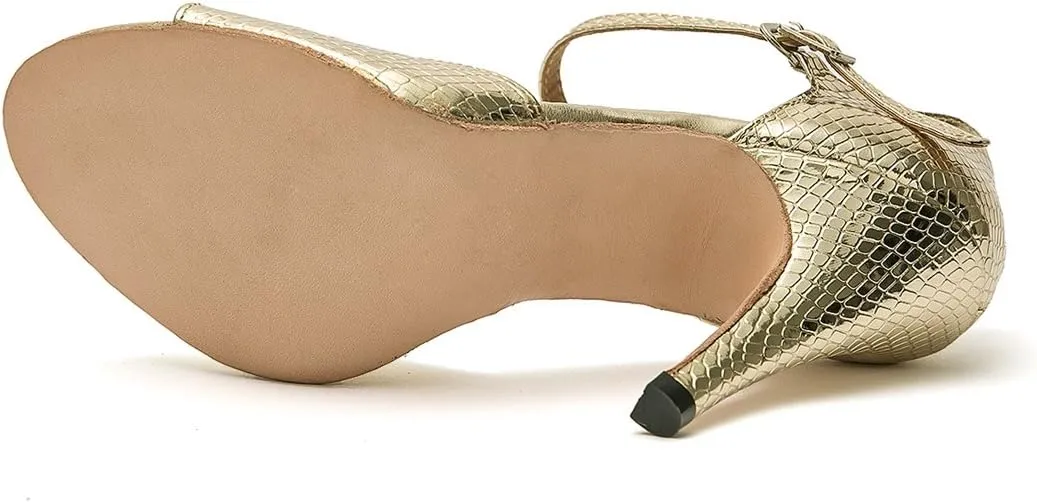 Minishion Women's High Heel Synthetic Tango Dance Sandals