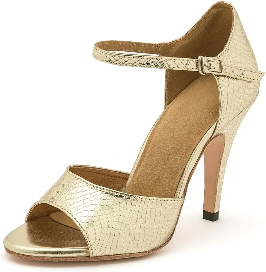 Minishion Women's High Heel Synthetic Tango Dance Sandals