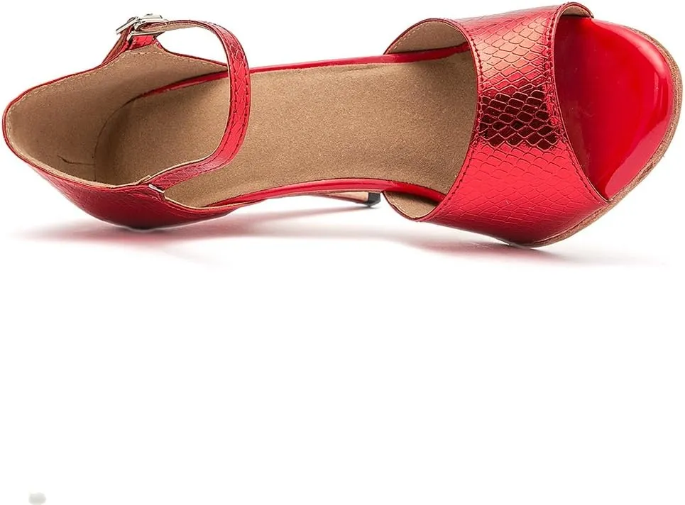 Minishion Women's High Heel Synthetic Tango Dance Sandals
