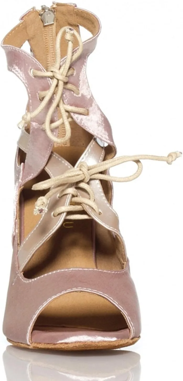 Minishion Women's TH009 Lace-up Zip Pleather Wedding Ballroom Latin Taogo Dance Sandals