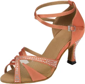Minishion Women's TH165 Custom Make Satin Wedding Ballroom Latin Taogo Dance Sandals