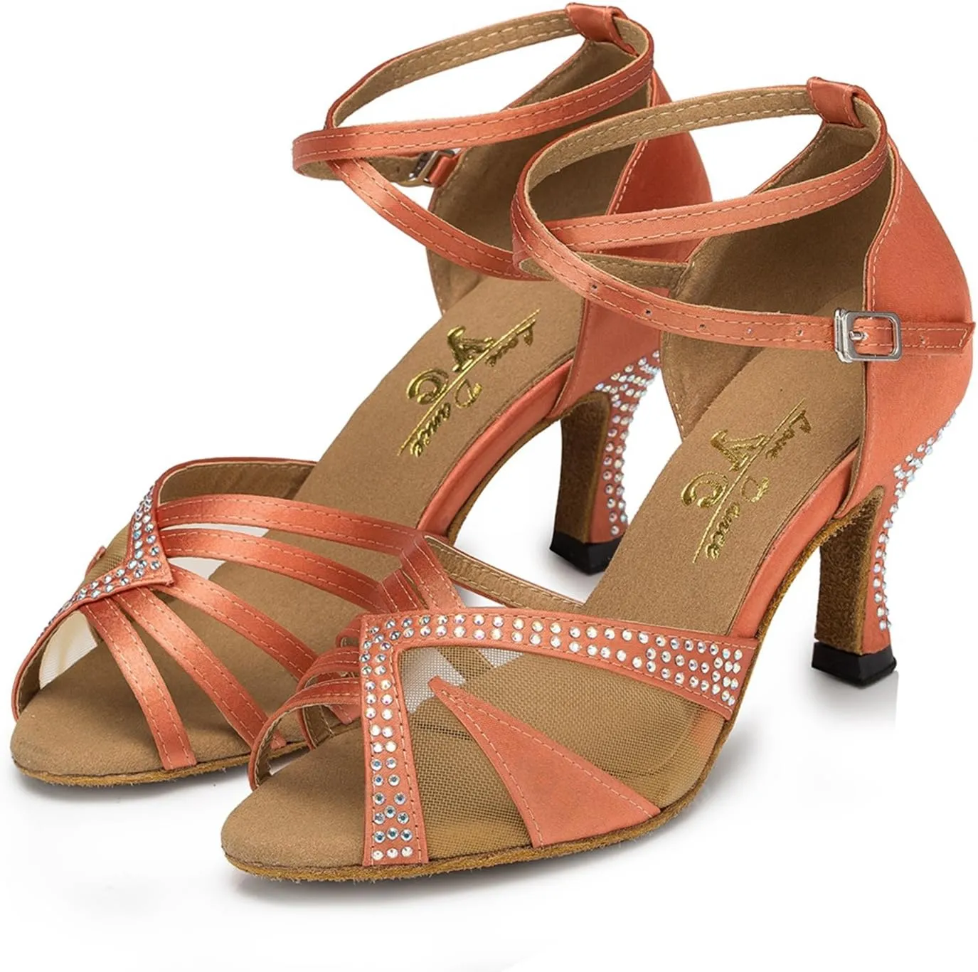 Minishion Women's TH165 Custom Make Satin Wedding Ballroom Latin Taogo Dance Sandals