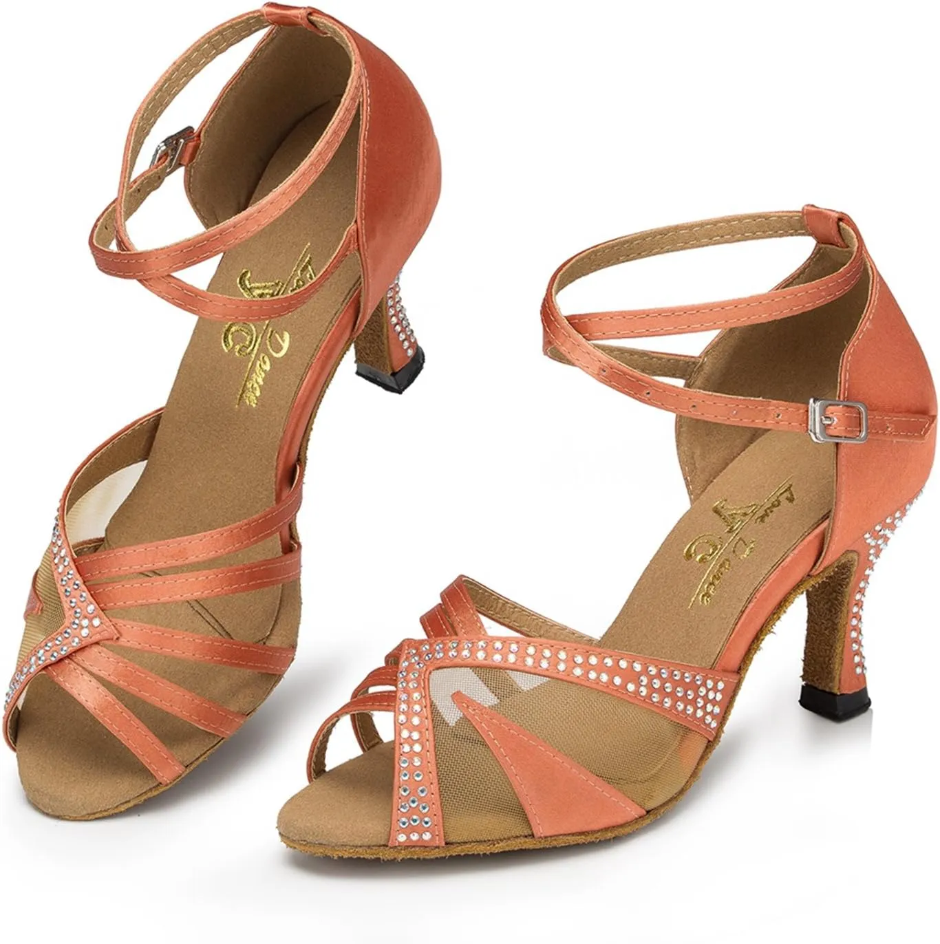Minishion Women's TH165 Custom Make Satin Wedding Ballroom Latin Taogo Dance Sandals