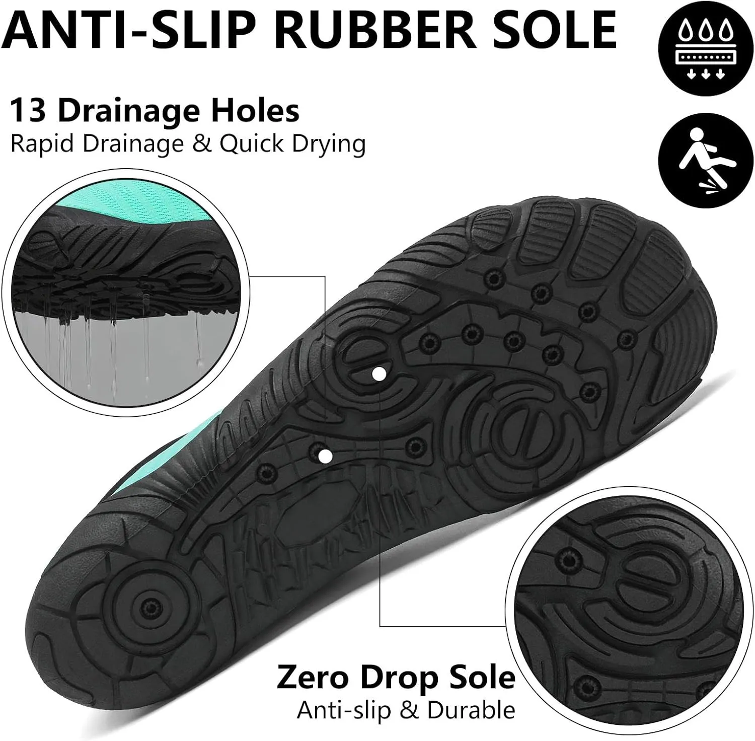 Mishansha Womens Mens Water Swim Shoes Wide Toe Box Barefoot Shoes US Size 5.5-13.5 Women / 3-11.5 Men