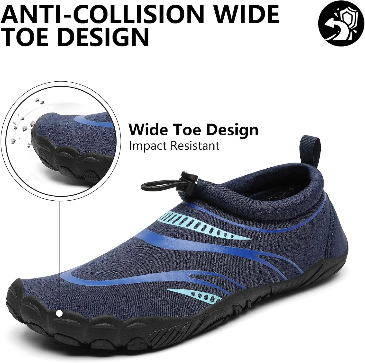 Mishansha Womens Mens Water Swim Shoes Wide Toe Box Barefoot Shoes US Size 5.5-13.5 Women / 3-11.5 Men