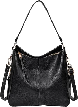 molshine Large PU Leather Hobo Handbag, Chic Totes Shoulder Totes Bags, Crossbody Satchel for Women Lady Model HB021