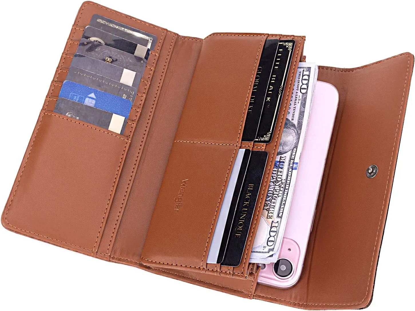 Montana West X Wrangler Western Wallets for Women Trifold Wristlet Wallets Large Capacity Women Clutch Wallet with Coin Purse