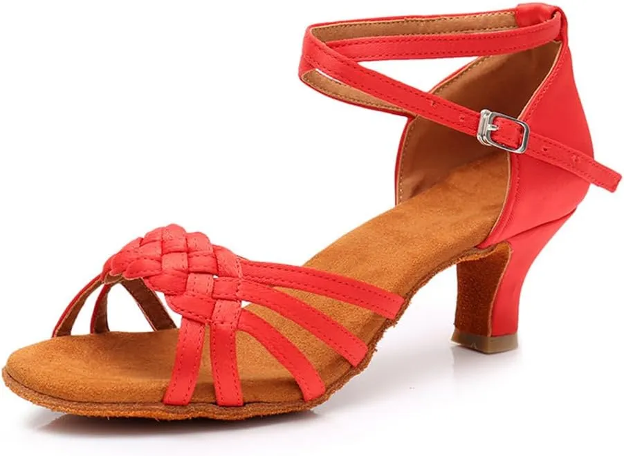 MSMAX Latin Dance Shoes High Heel Jazz Ballroom Dancing Sandals for Women