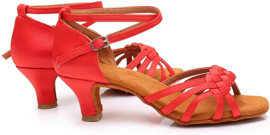 MSMAX Latin Dance Shoes High Heel Jazz Ballroom Dancing Sandals for Women
